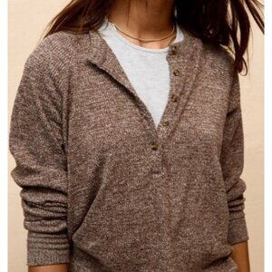 American Eagle Women’s XL Shirt Brown Long Sleeve Henley Super Soft Plush